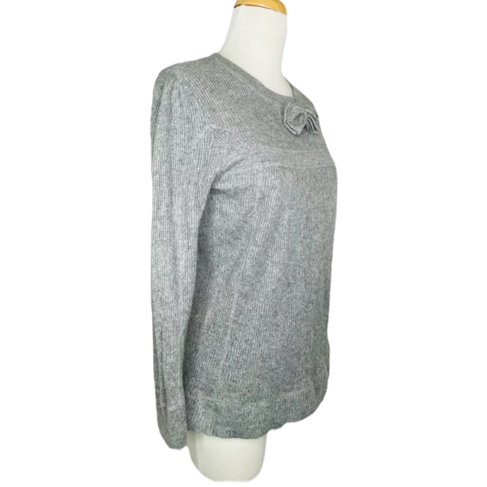 Aqua Womens Gray Cashmere Silk Blend Crewneck Sweater Soft Cozy Gray Size M - Picture 5 of 14